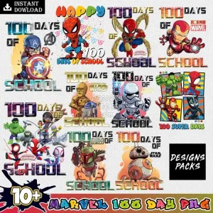 10 Popculture 100 Days Of Schools Bundle PNG