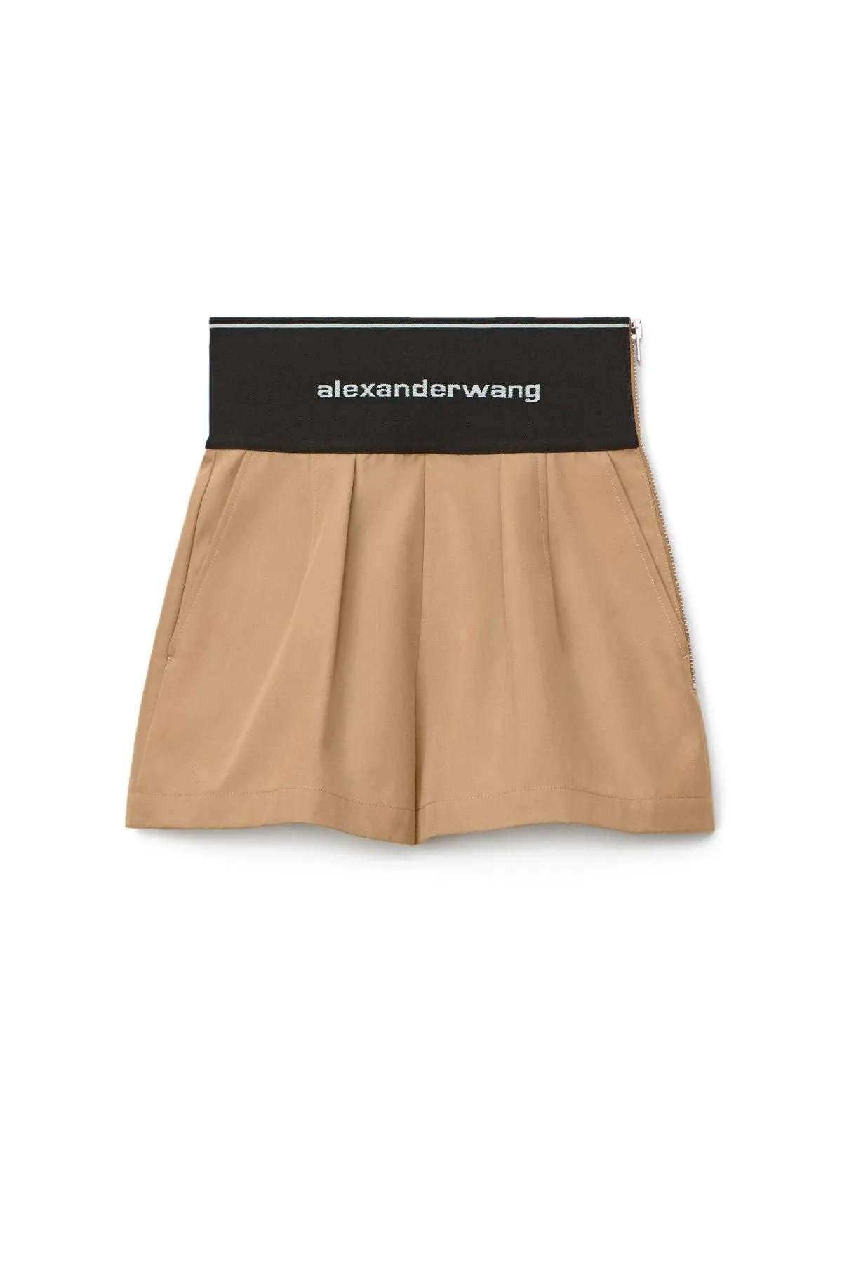 Alexander Wang Exposed Zip Logo Elastic Safari Short - Chino