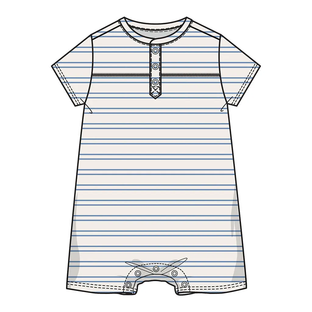 Angel Dear Rib Henley Shortall Anchor Stripe