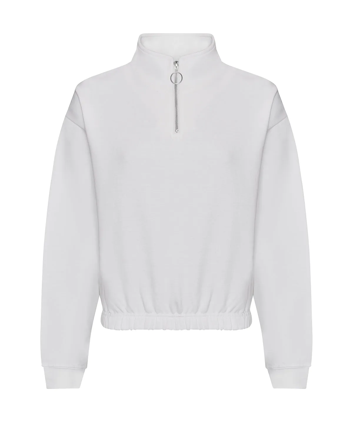 Arctic White - Women's cropped ¼-zip sweat