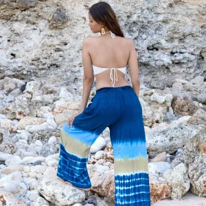 Beach Stripe & Tie Dye Straight Leg Pant In Navy, Indonesia