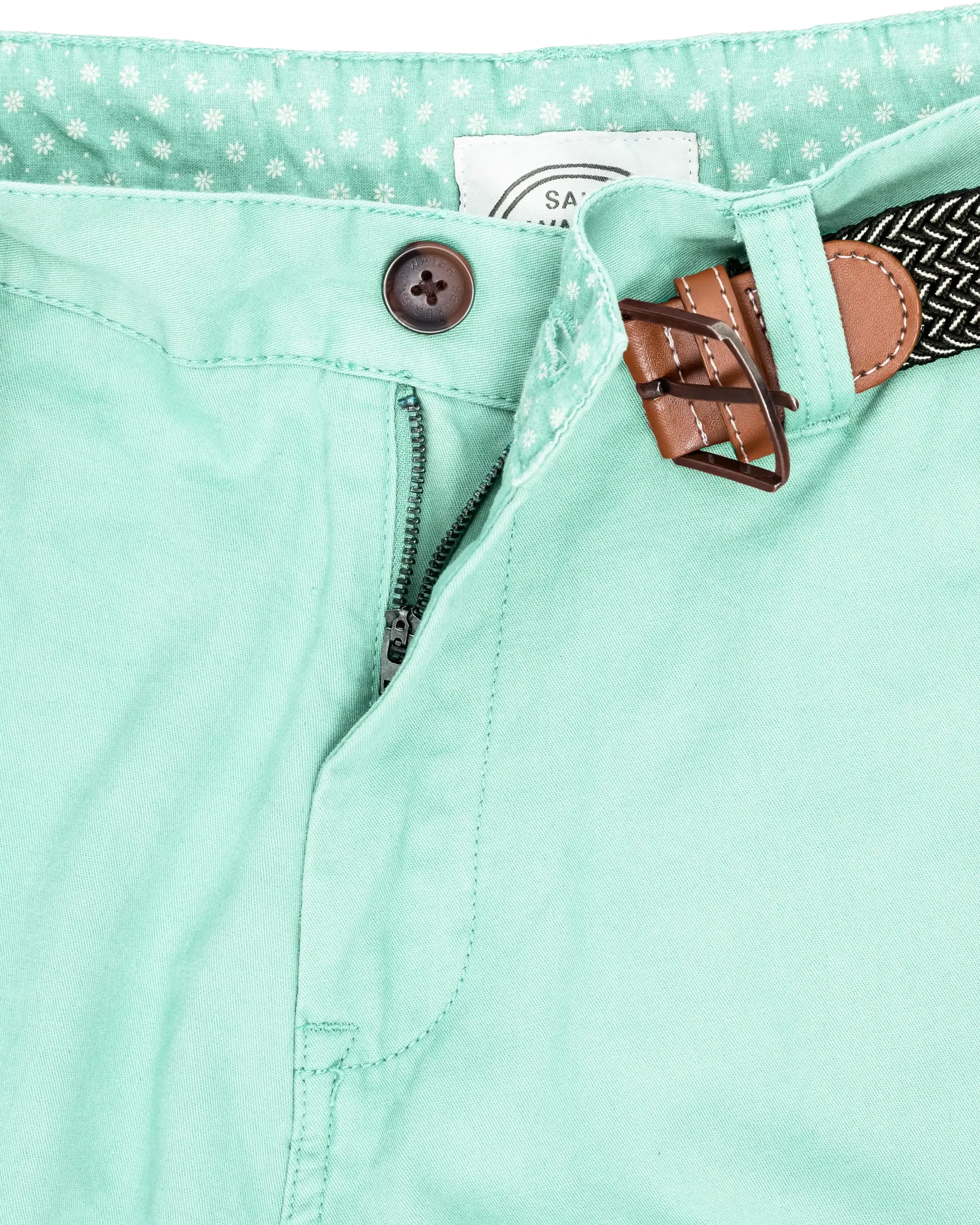 Belted Chino Walkshorts in Mint