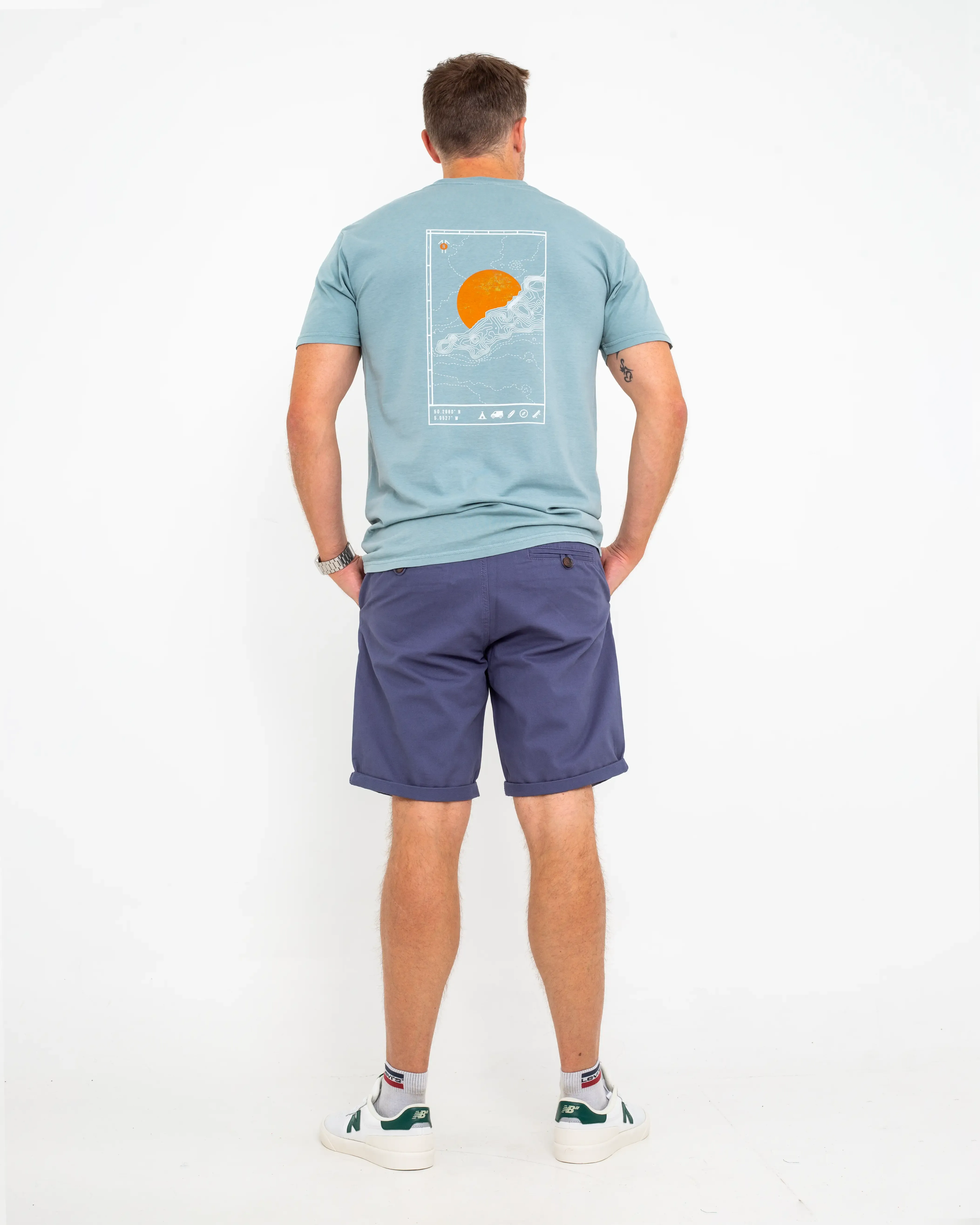 Belted Chino Walkshorts in Powder Blue