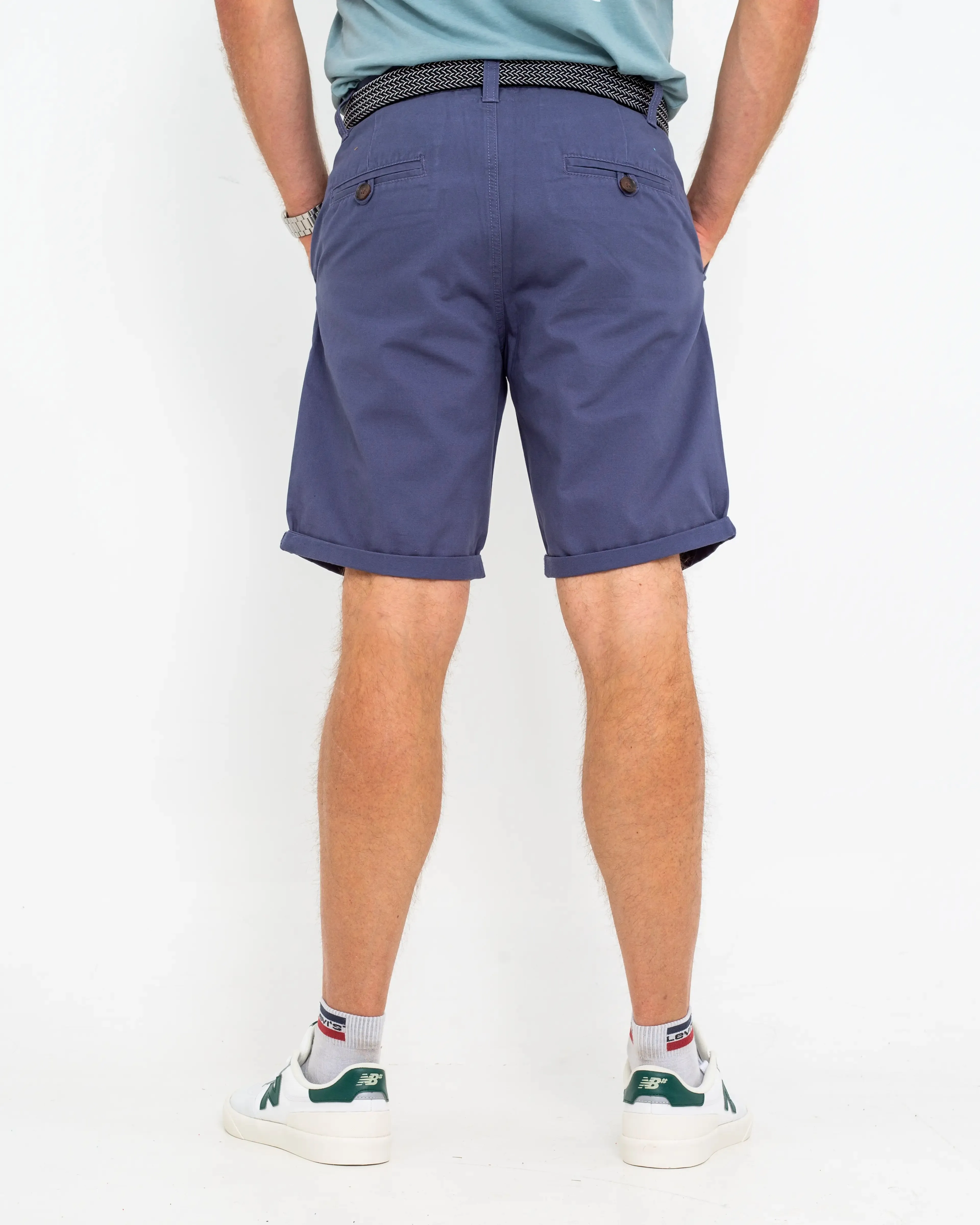 Belted Chino Walkshorts in Powder Blue