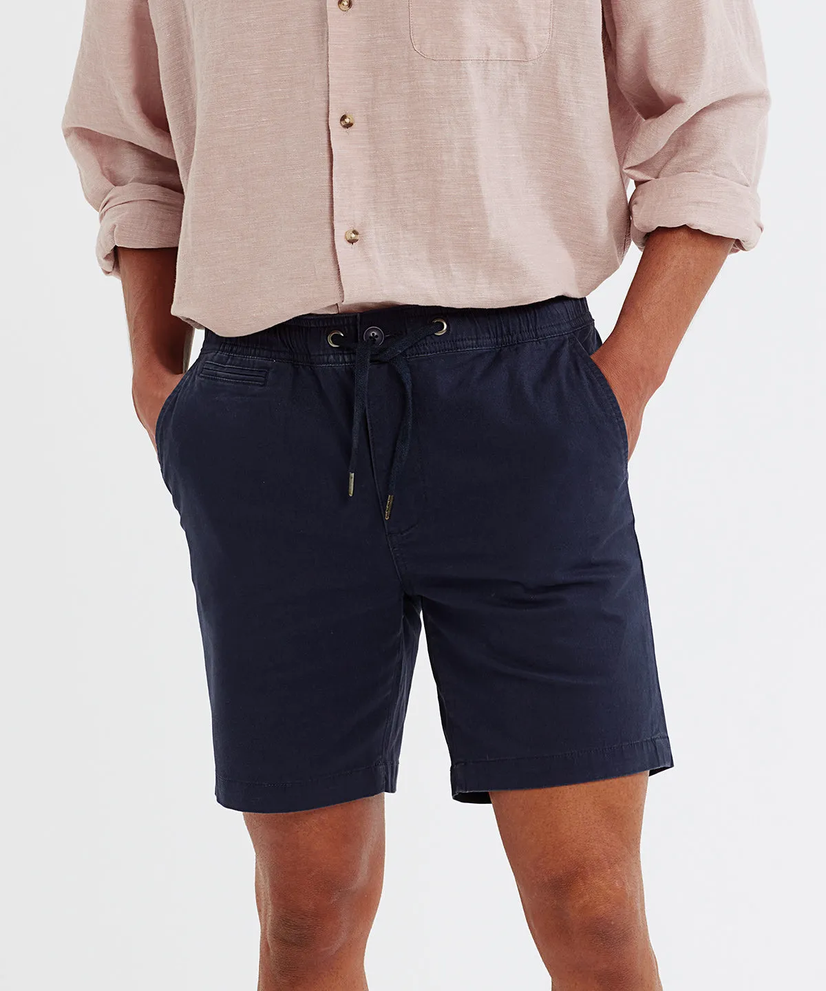 Black - Men’s drawstring chino shorts