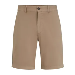 BOSS Brown Stretch Cotton Twill Slim Fit Chino Shorts