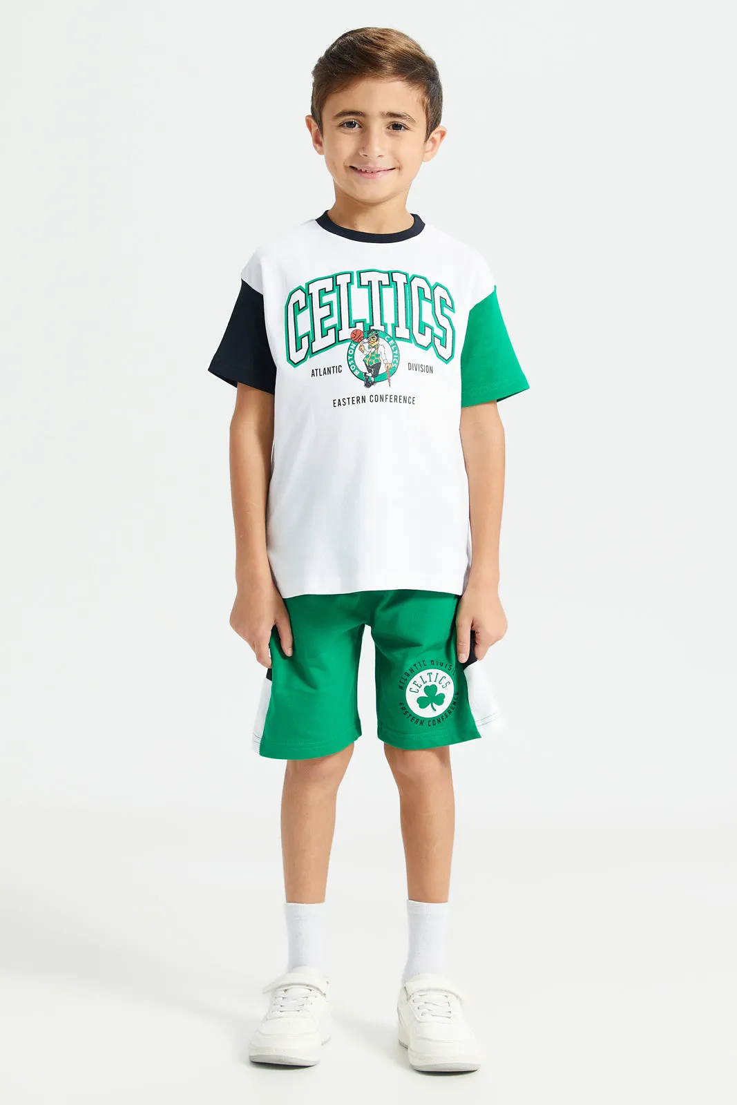 Boys Green NBA Celtics Shorts