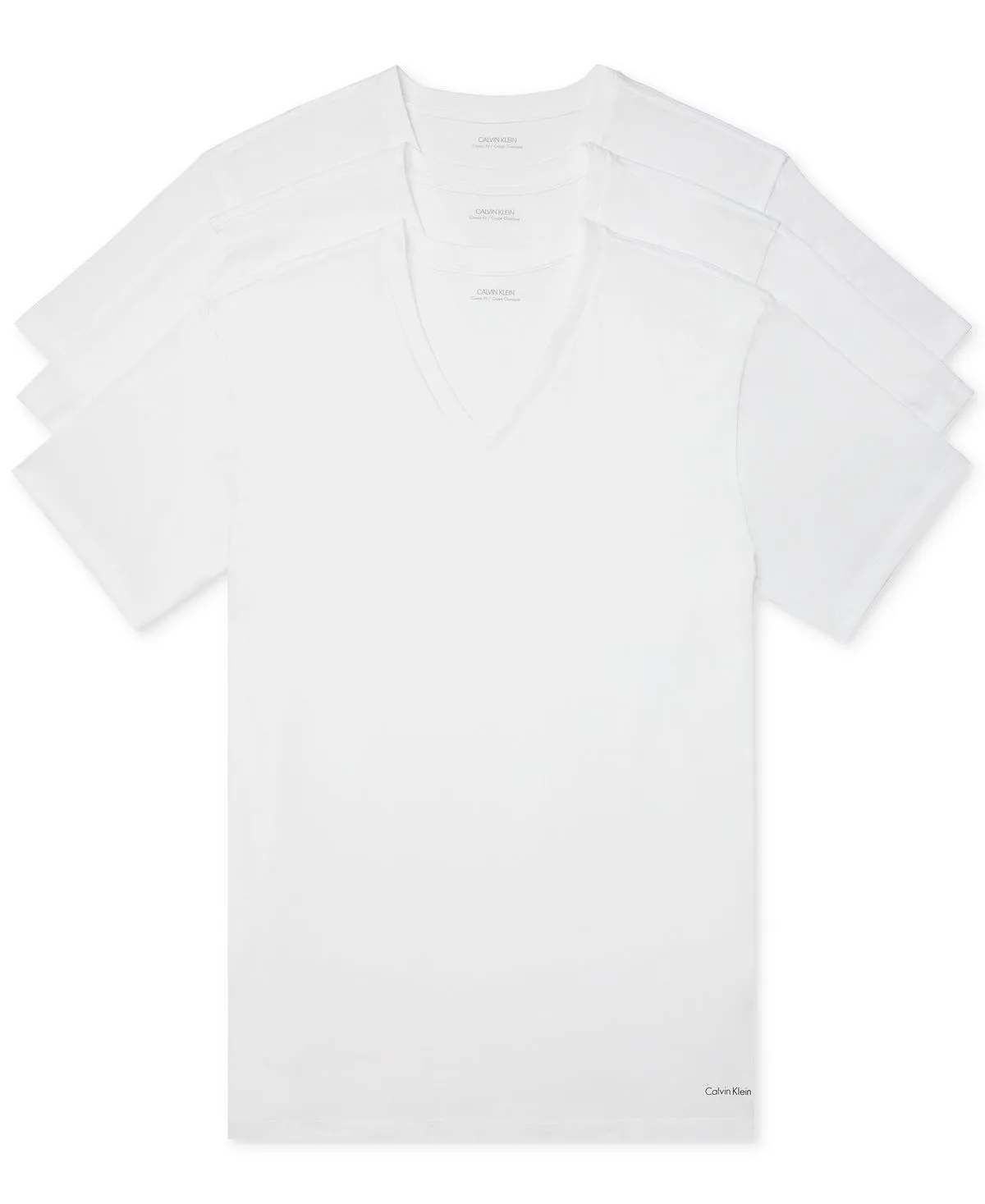 Calvin Klein Men's Classic Short Sleeve Cotton V-Neck T-Shirt Three Pack