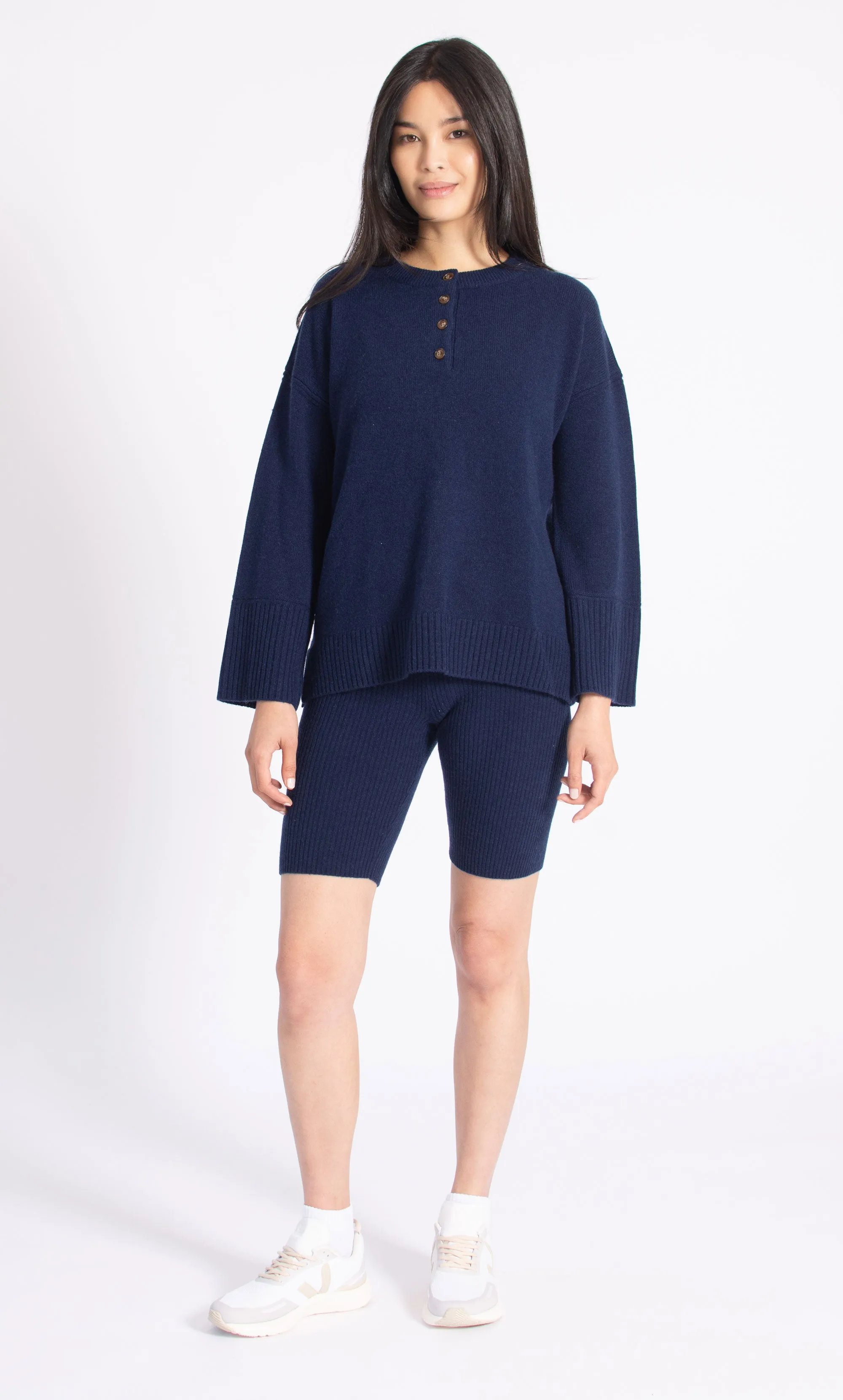 Cashmere Button-up Heavyweight Henley