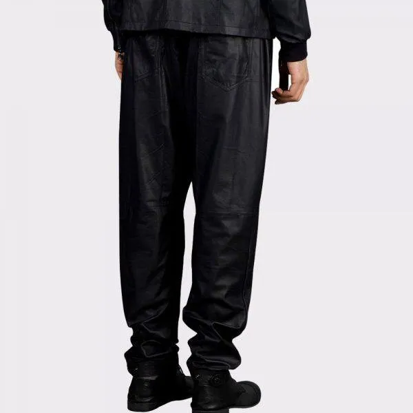 Casual and Funky Baggy Leather Pant