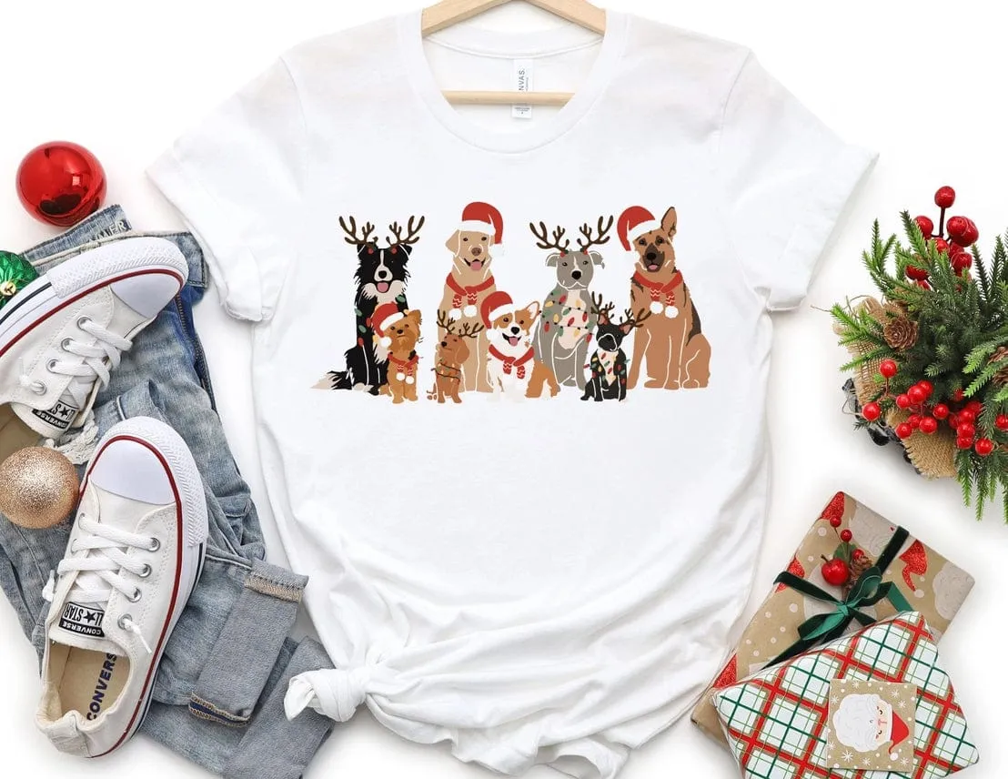 Christmas Pooches Holiday Dogs TShirt