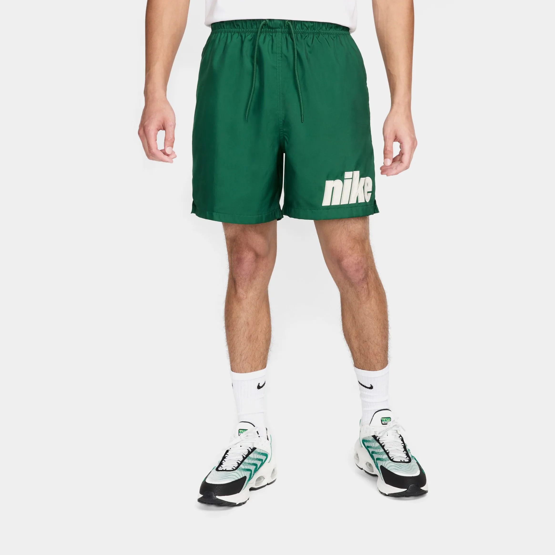 Club Flow Block 2.0 Woven Mens Shorts (Green/White)