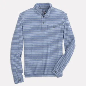 Combs Washed Stripe Knit Henley Pullover / Lakeside