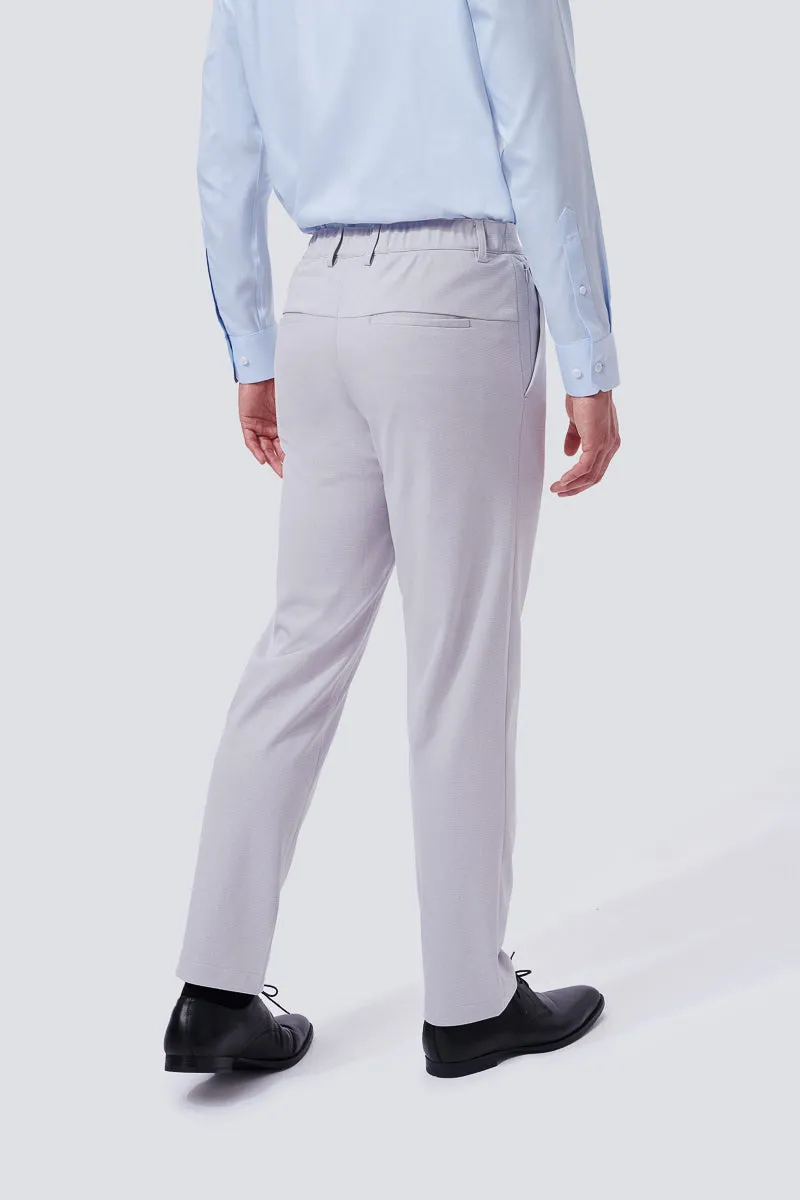 CottonSTRETCH Lightweight Knit Smart Pants  | Light Grey GYE126