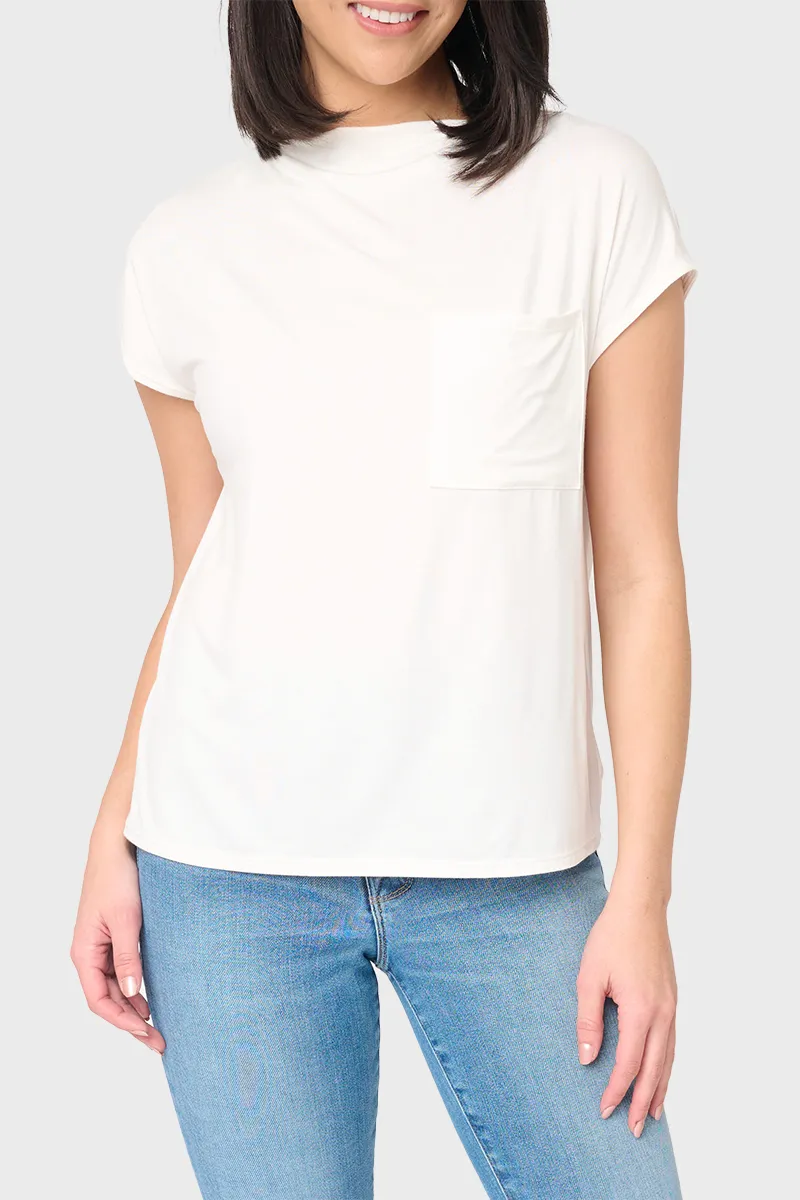 Cupro Cap Sleeve Pocket Tee