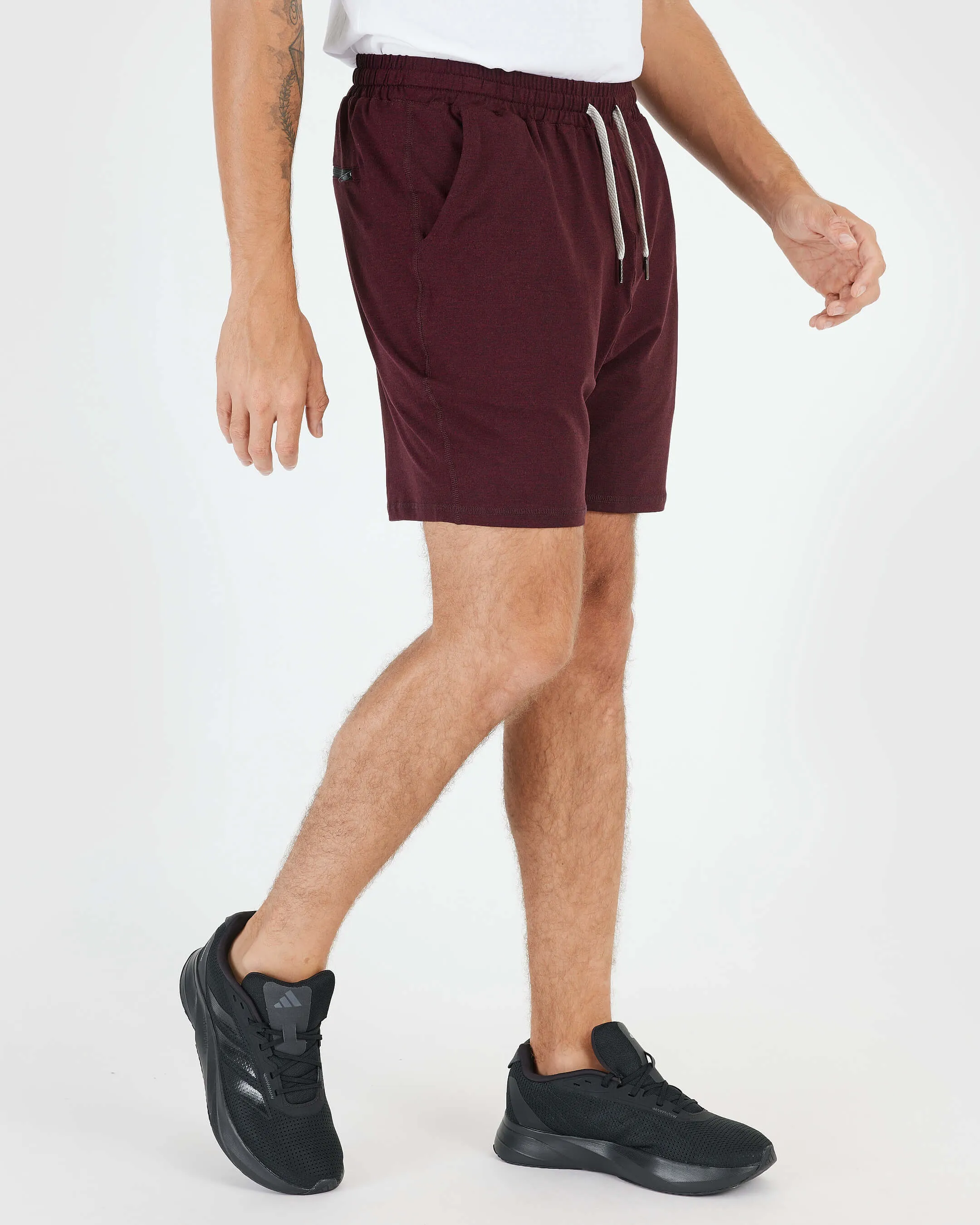 Dark Heather Burgundy Active Comfort Shorts