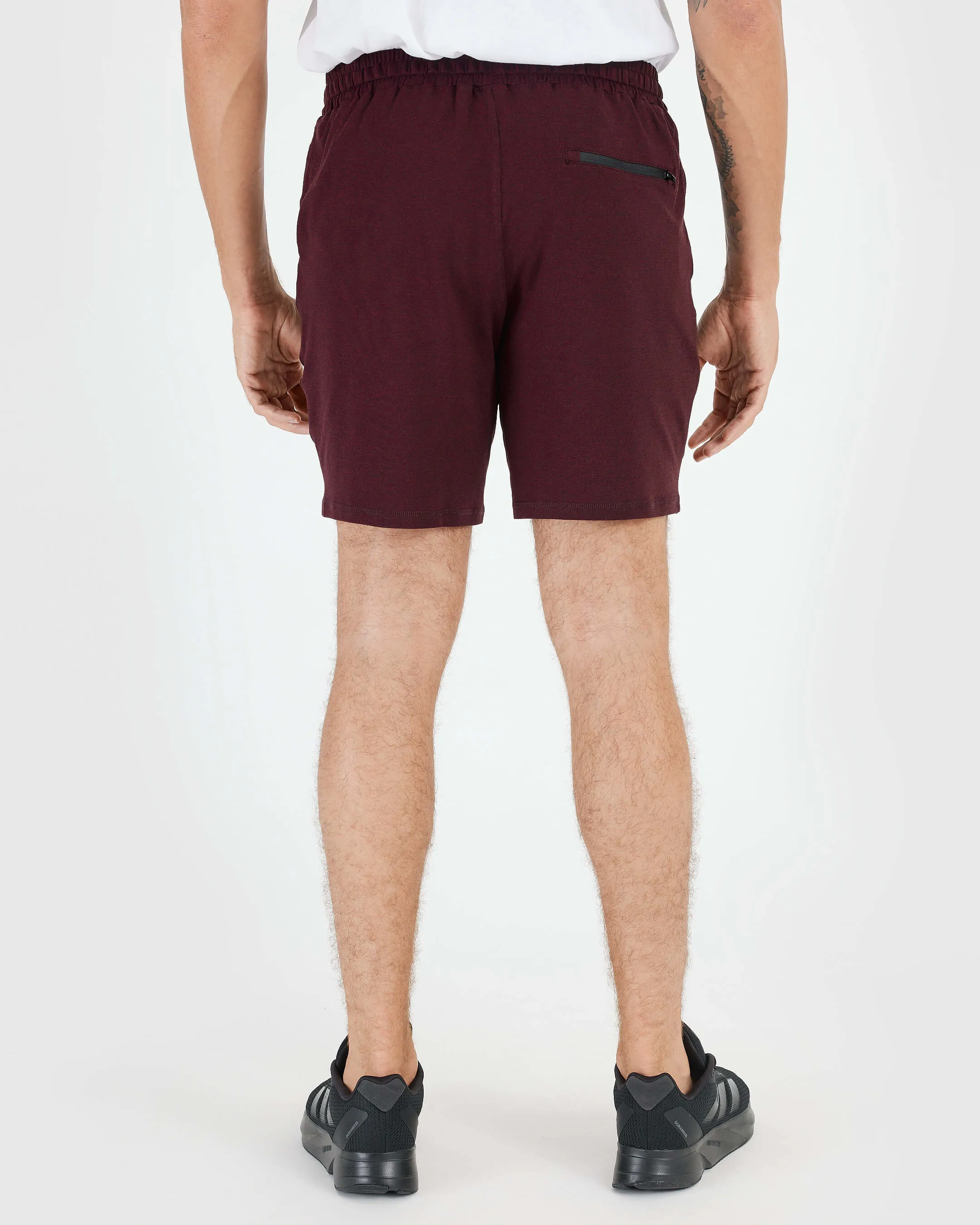 Dark Heather Burgundy Active Comfort Shorts