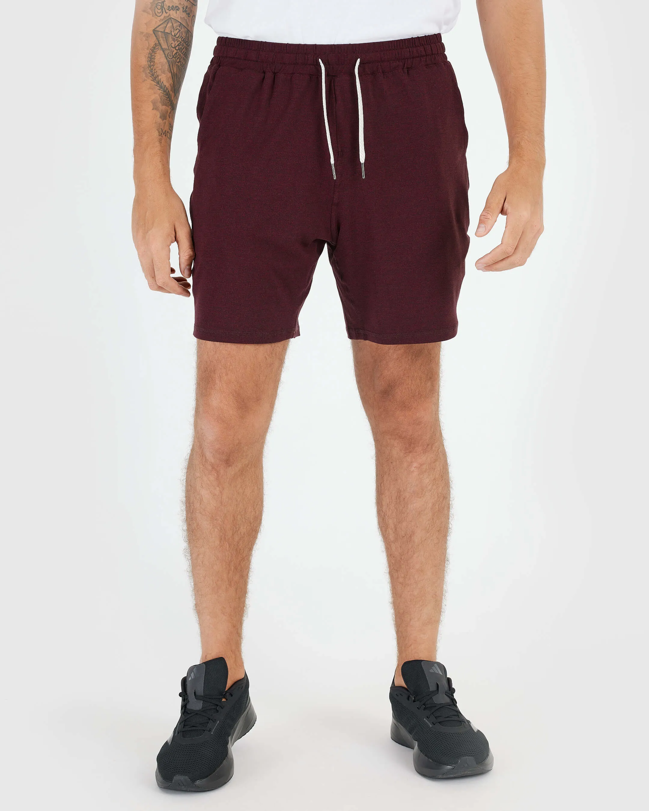 Dark Heather Burgundy Active Comfort Shorts