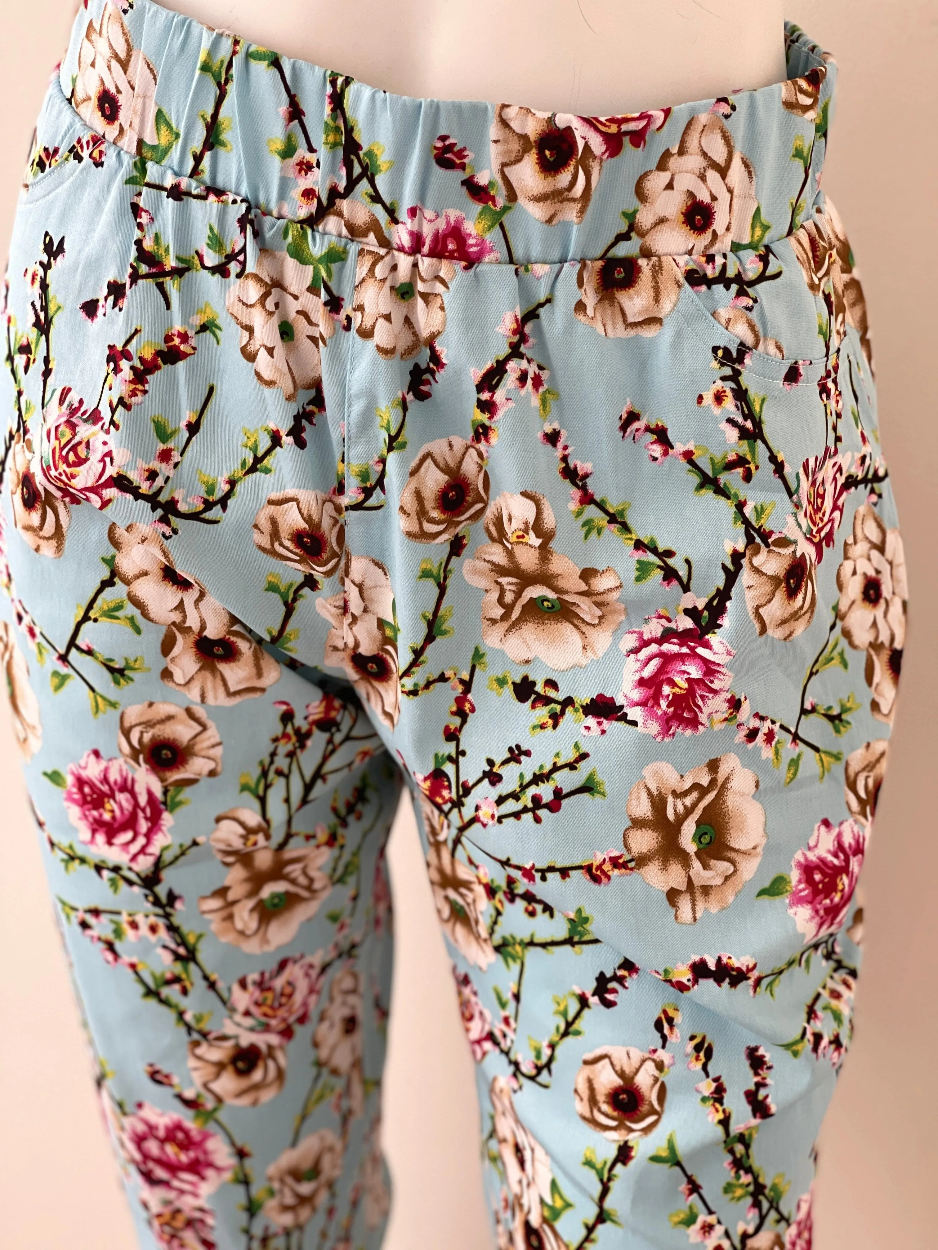 Devlin Aqua Floral Pants