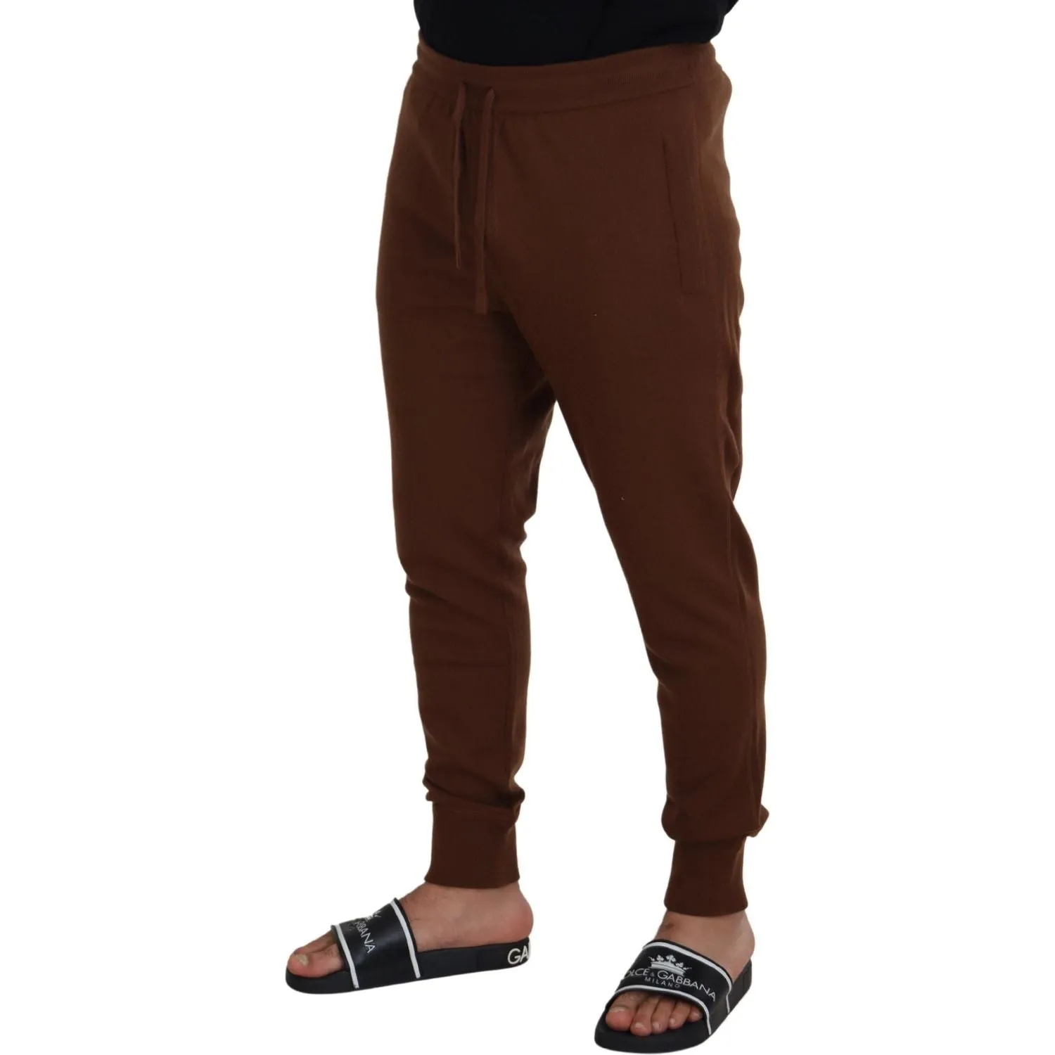 Dolce & Gabbana Elegant Brown Cashmere Jogger Pants