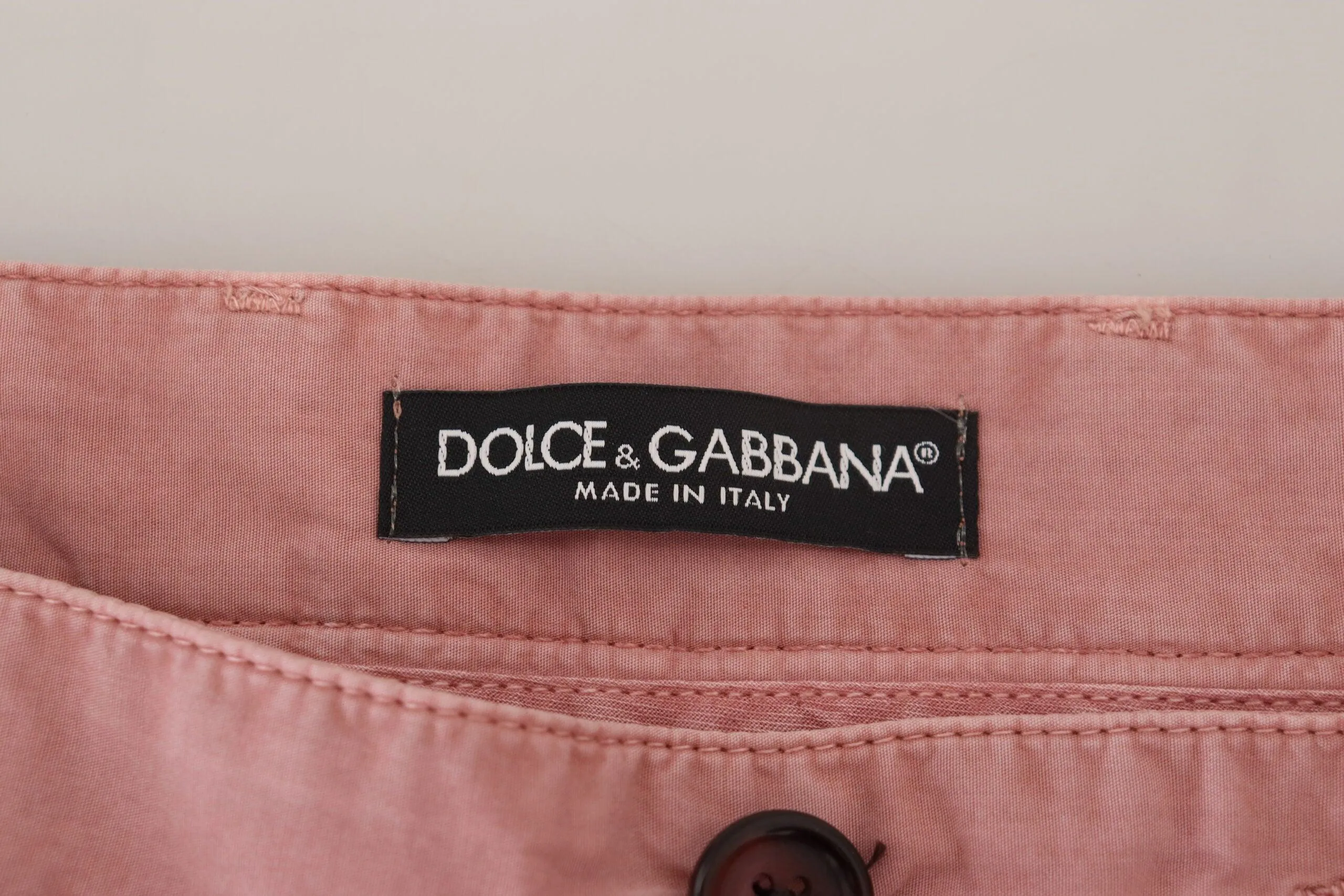 Dolce & Gabbana Pink Chinos Cotton Casual Mens Shorts