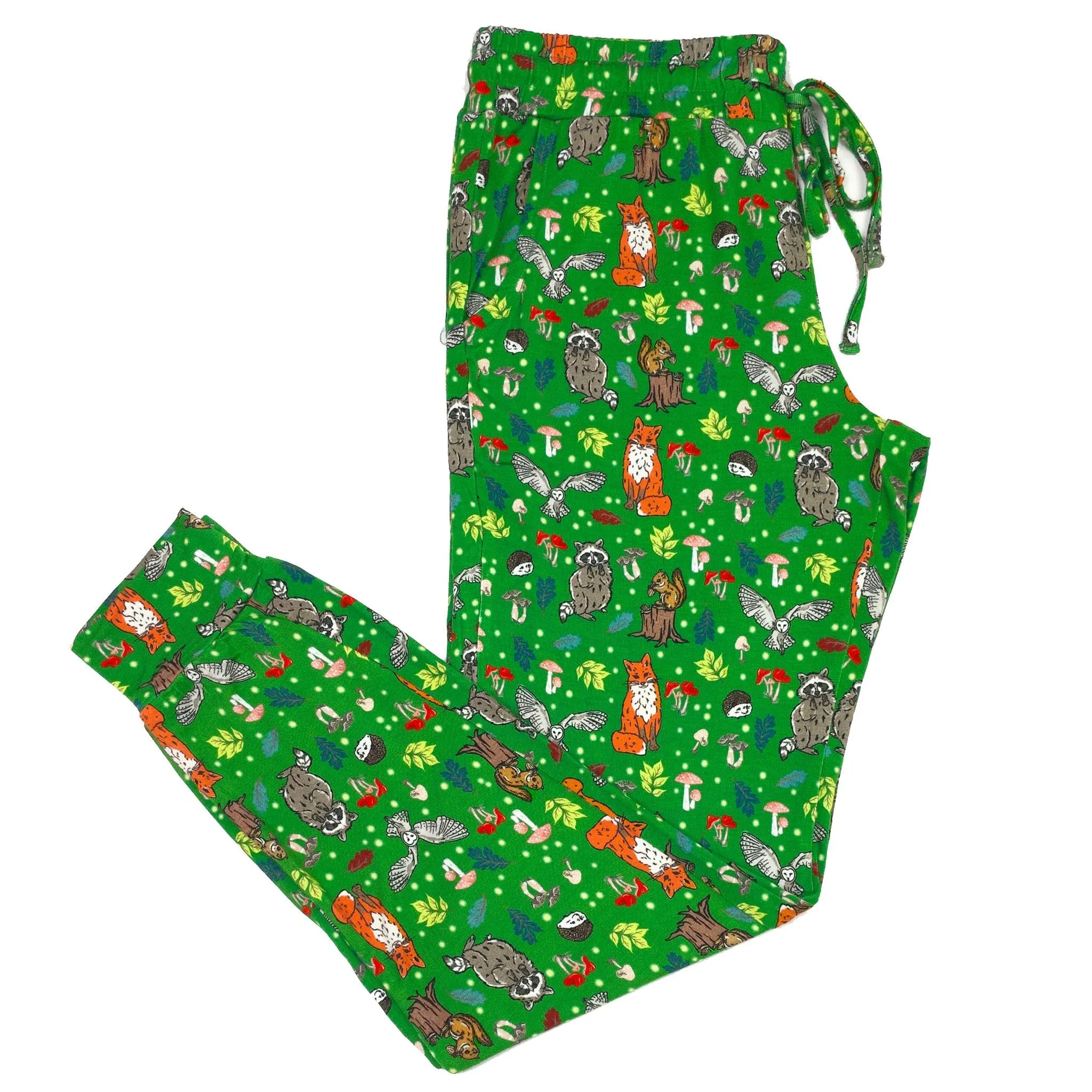 Enchanted Forest Woodland Animals Women's Jogger Style PJ Pants