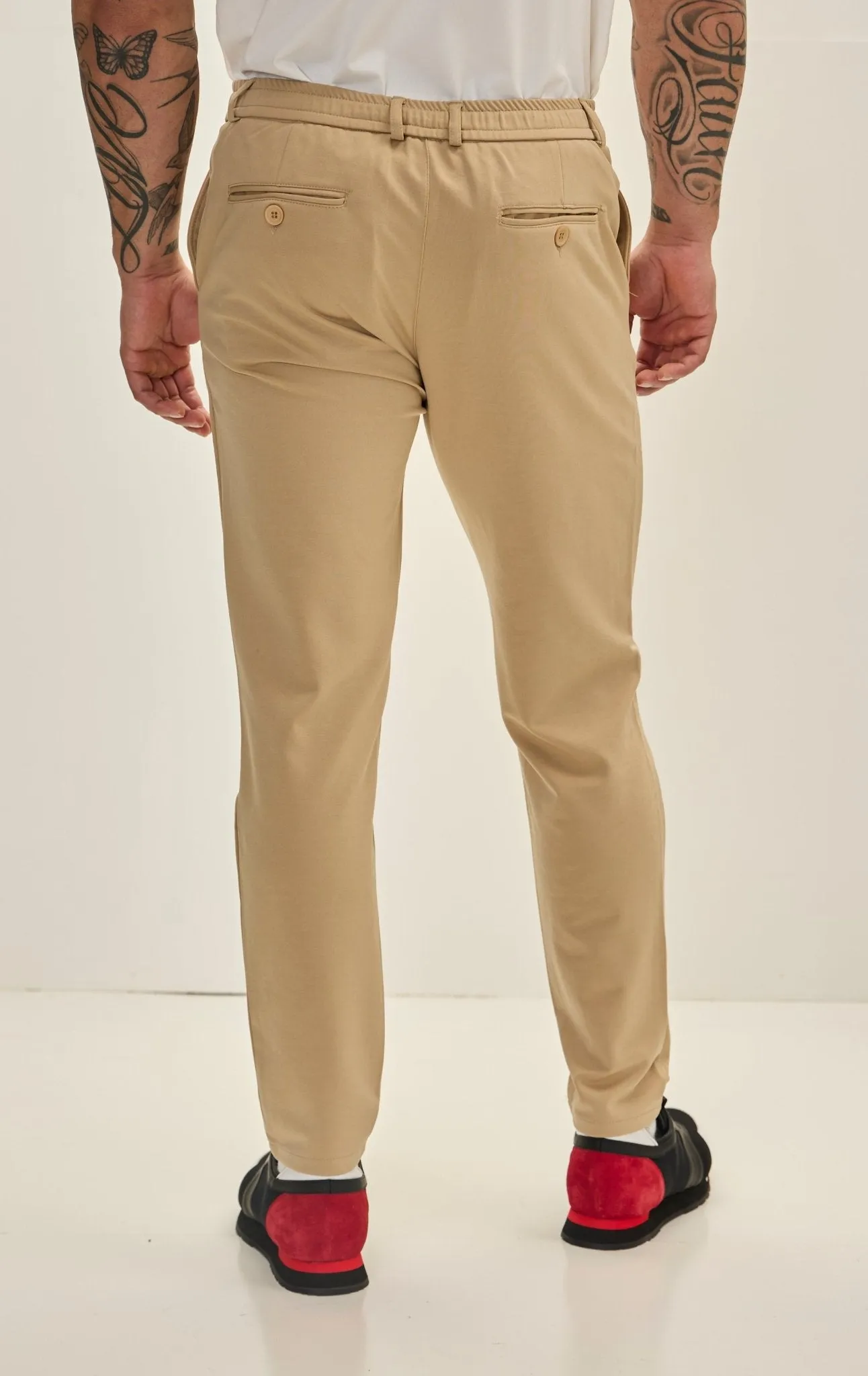 Fitted Casual Everyday Pants - Stone