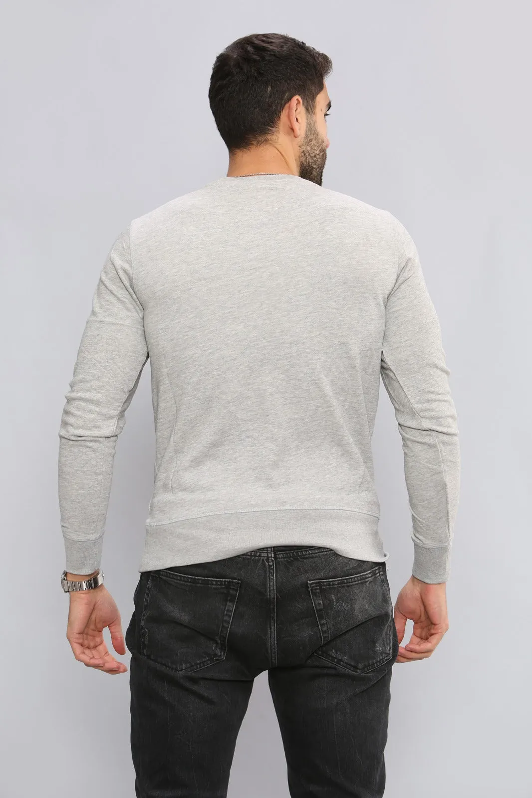 Gant Mens Long Sleeved Outlined Branded Sweatshirt