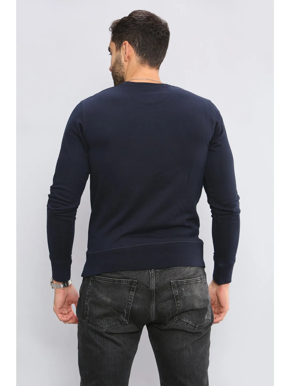 Gant Mens Long Sleeved Outlined Branded Sweatshirt