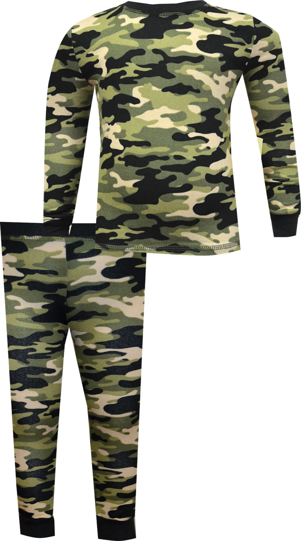 Green Camo Super Cozy Long Sleeve Knit Pajamas