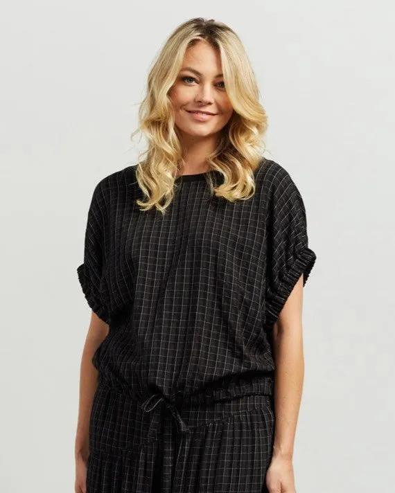 Harlee Top - Black Plaid