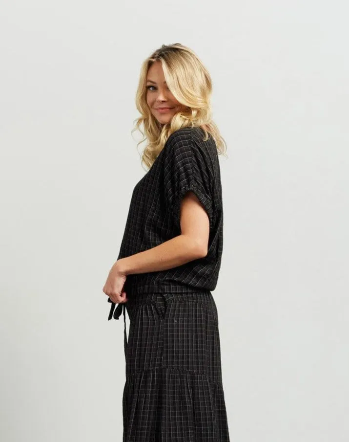 Harlee Top - Black Plaid