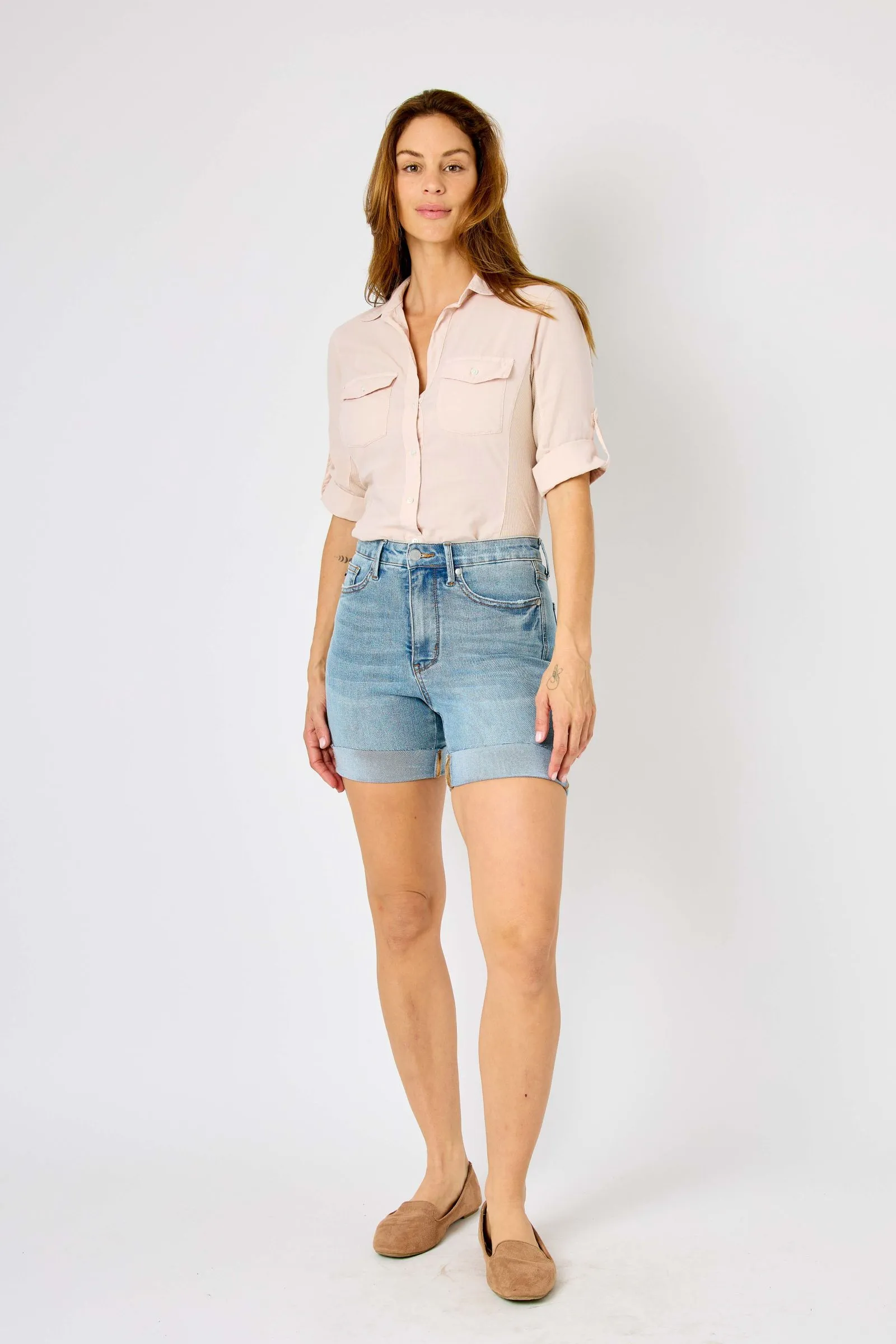 Judy Blue high waist tummy control cool denim shorts