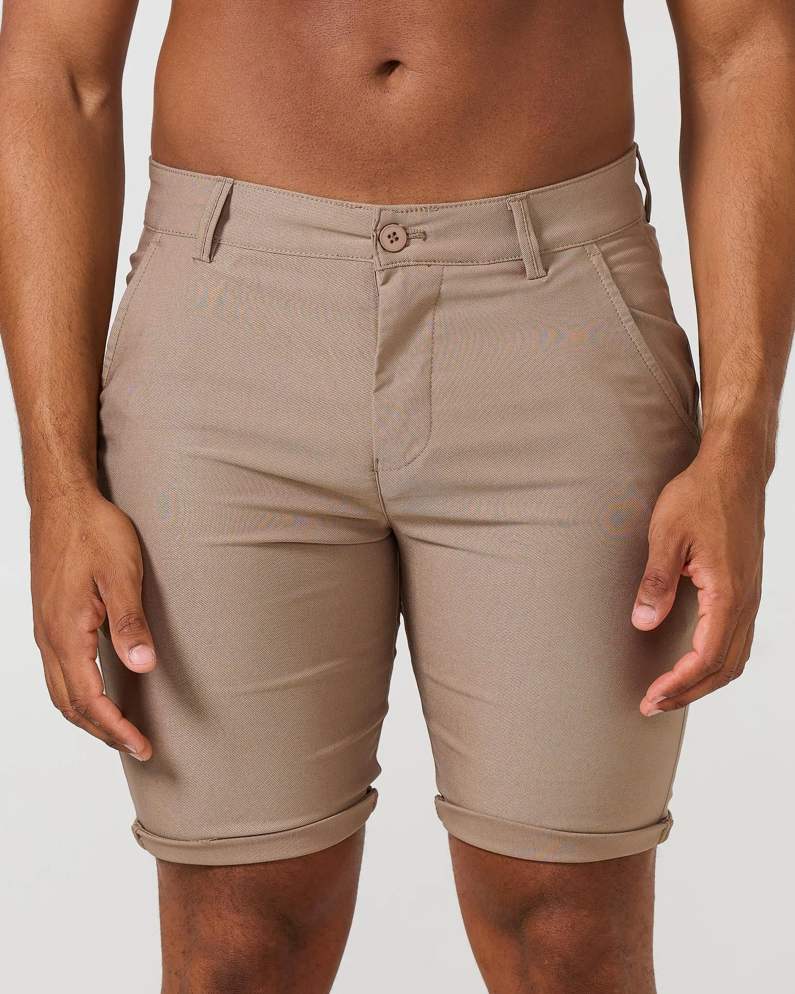 Khaki Stretch Chino Shorts