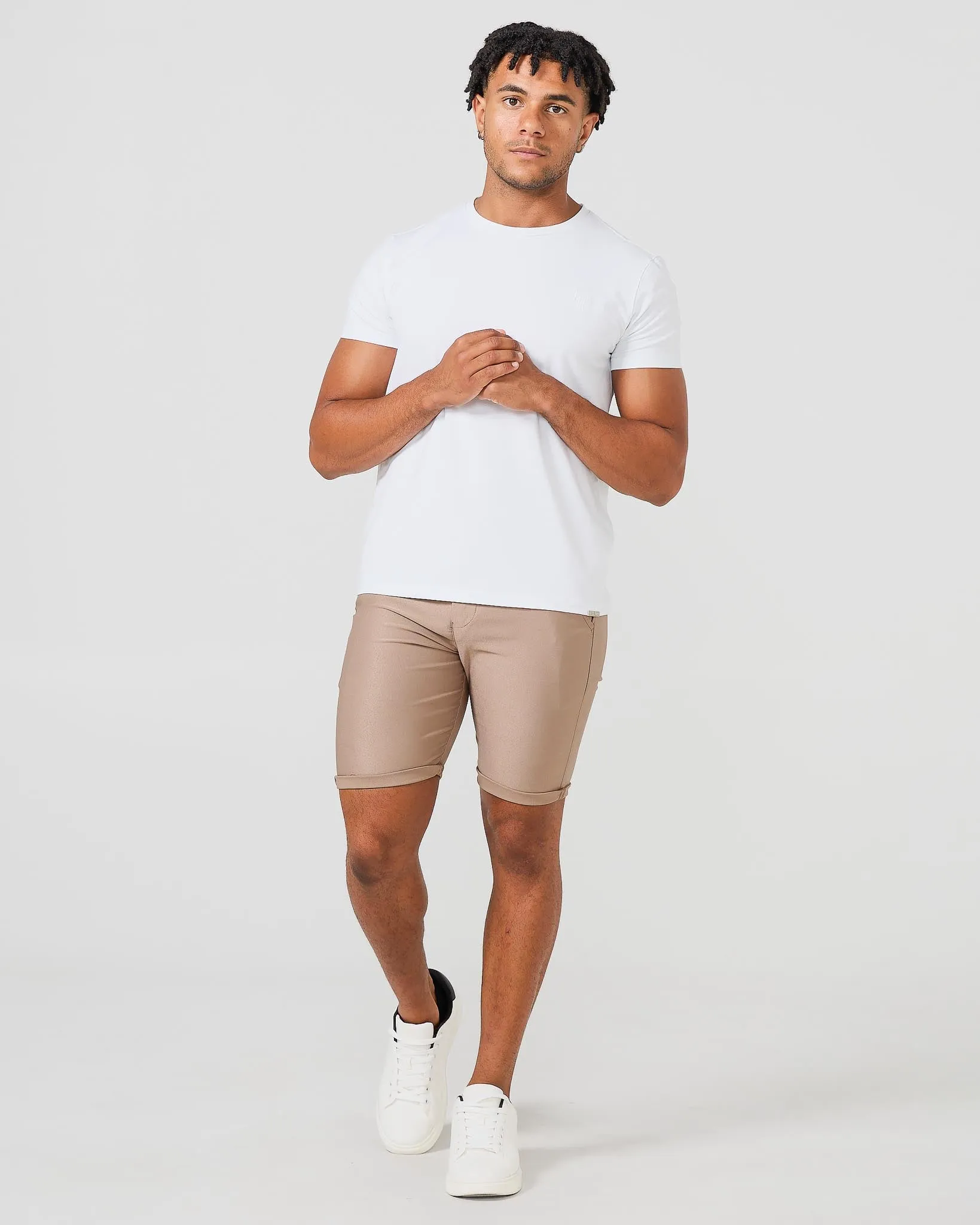 Khaki Stretch Chino Shorts