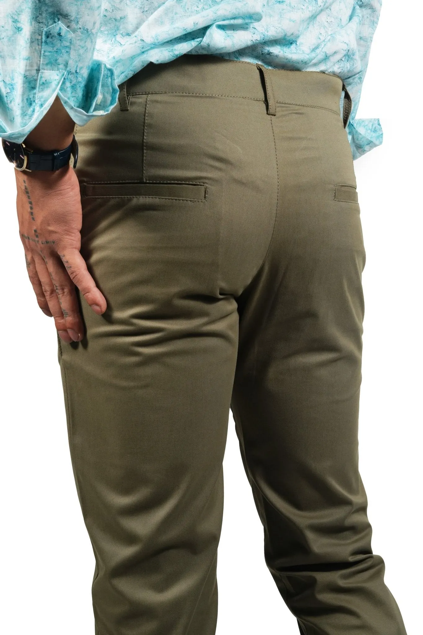 Light Brown Color Cotton Trouser Pants for Men