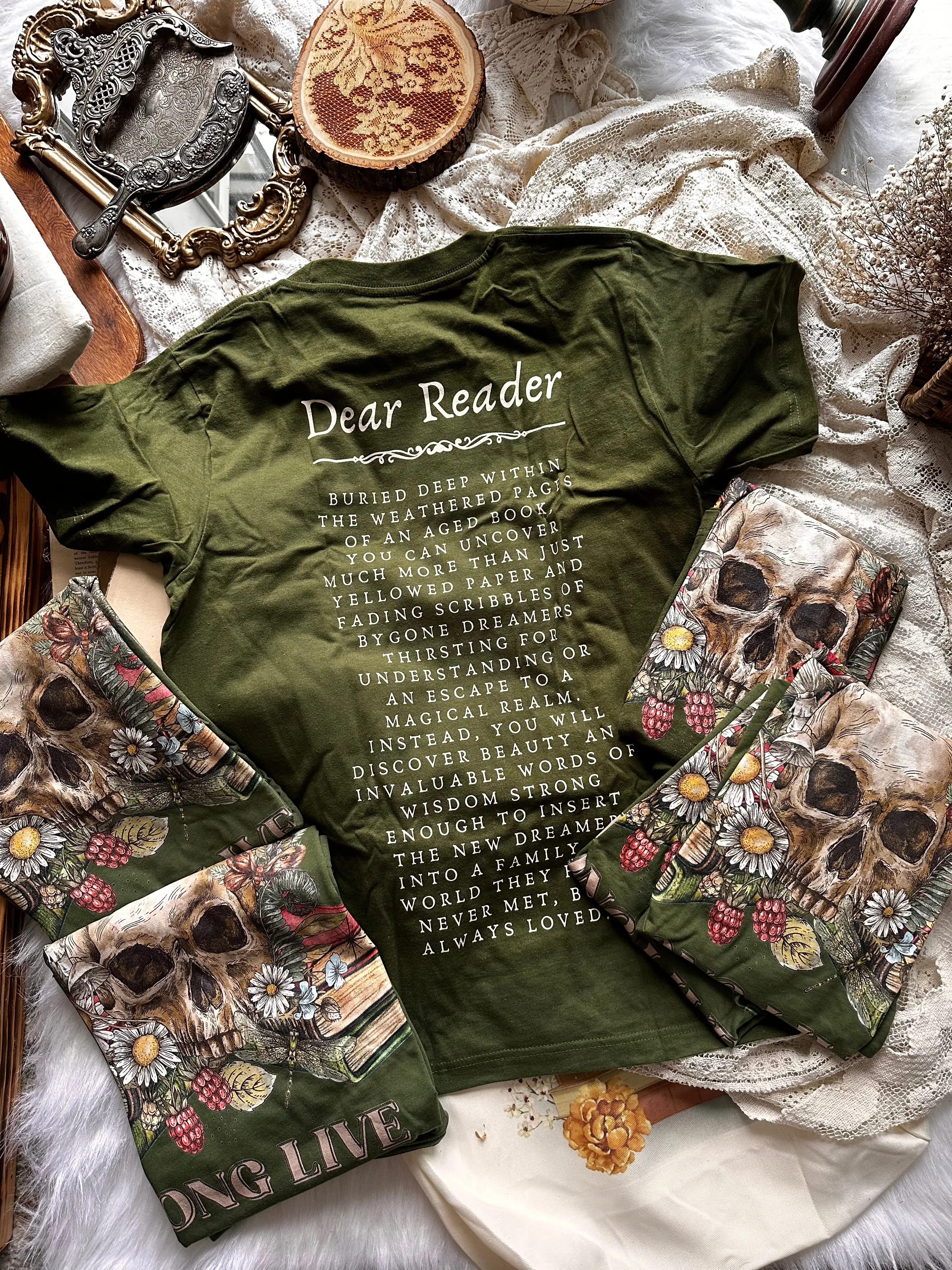 Long Live Old Books Fern Green Unisex Tee