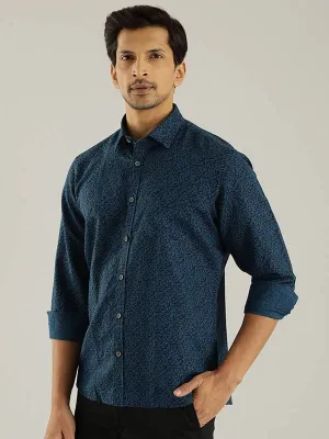 Men Printed Full Sleeve Linen Blend Shirt