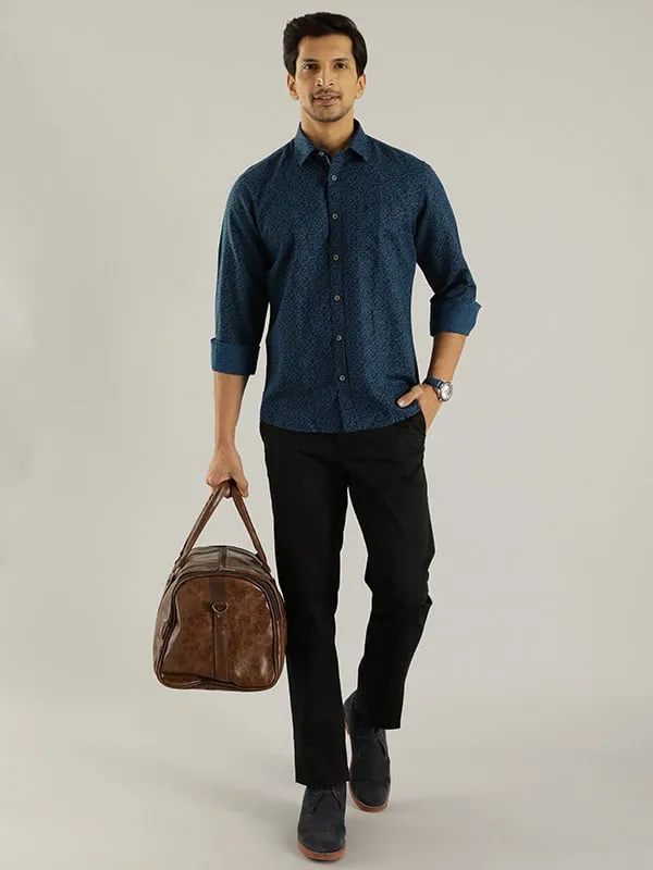 Men Printed Full Sleeve Linen Blend Shirt