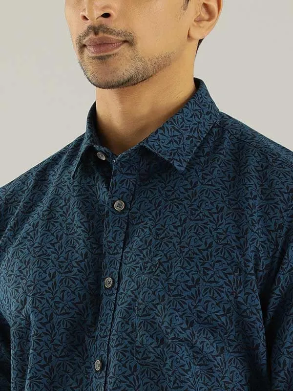 Men Printed Full Sleeve Linen Blend Shirt