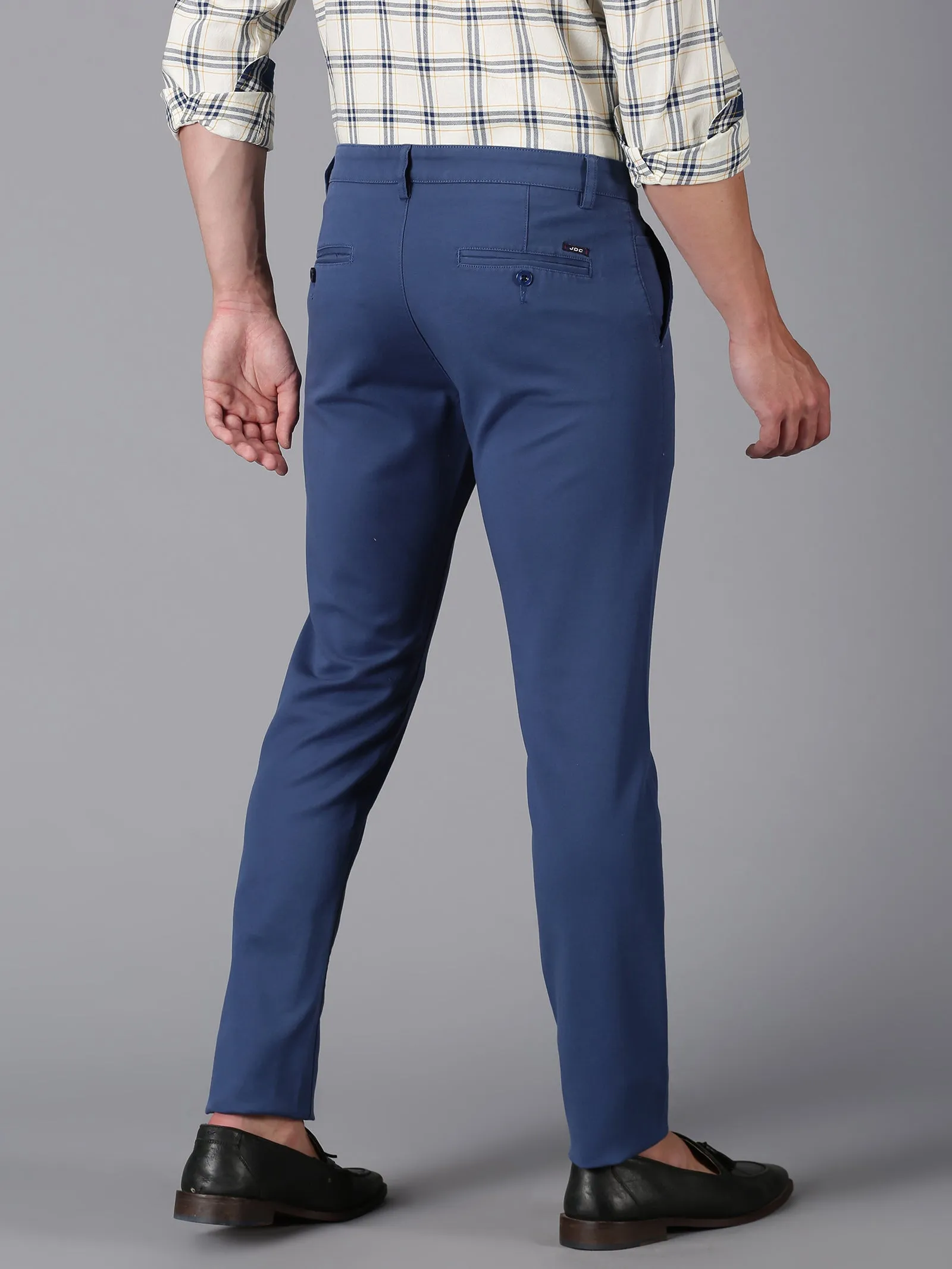 MEN'S TRUE NAVY SOLID SLIM FIT TROUSER