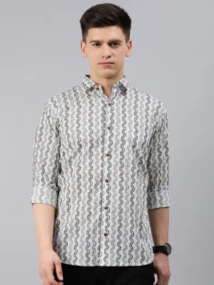 Men's White Cotton Full Sleeves Shirts For Men - Taantav