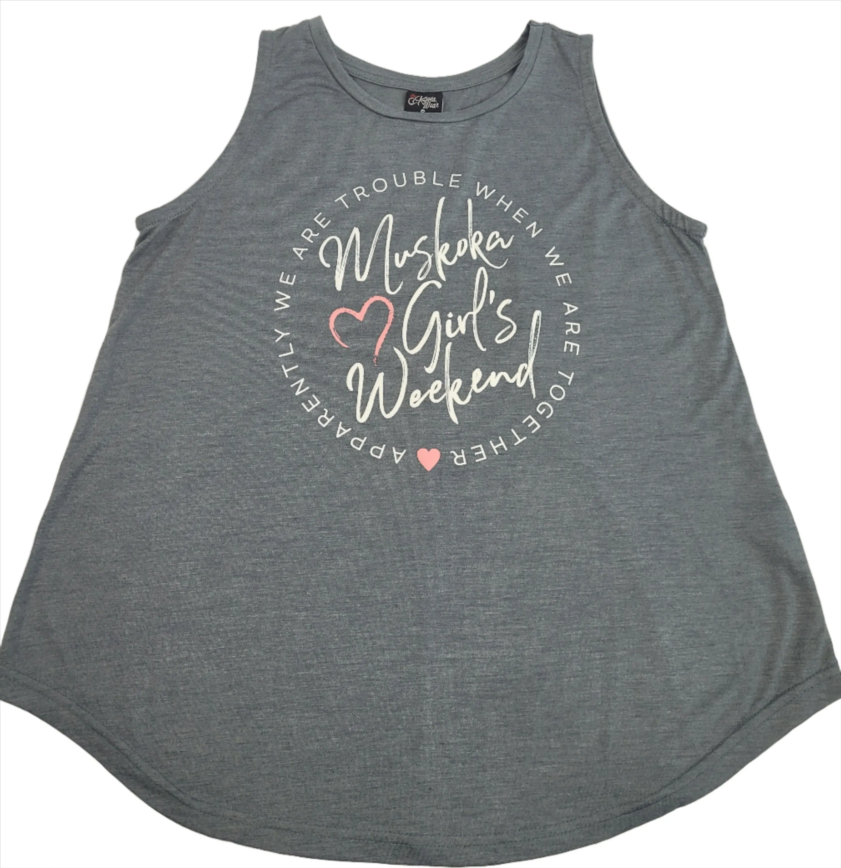 Muskoka Ladies Weekend Flowy Tank Top-grey