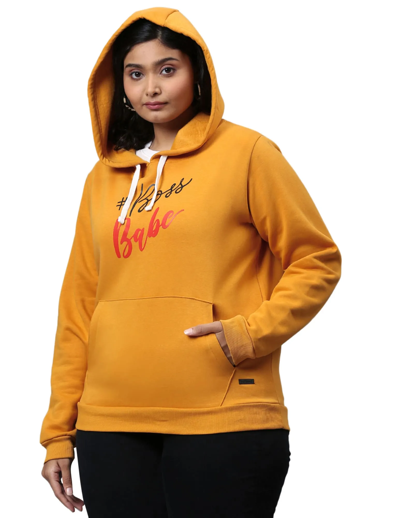 Mustard "Boss Babe" Hooded Sweatshirt | Mustard