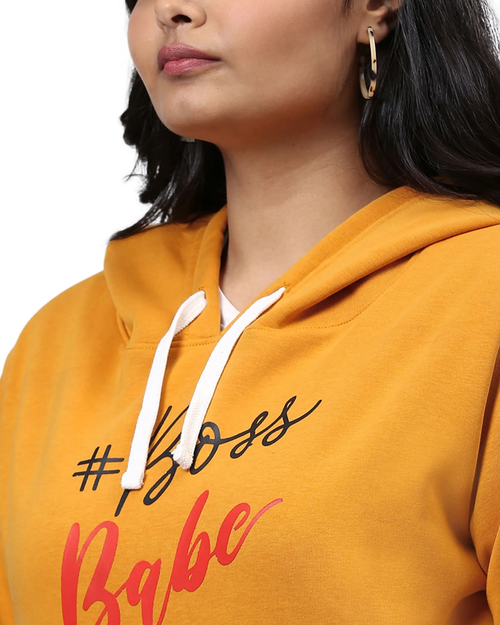 Mustard "Boss Babe" Hooded Sweatshirt | Mustard