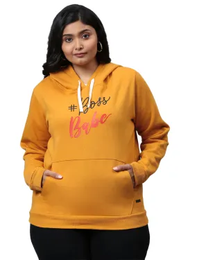 Mustard "Boss Babe" Hooded Sweatshirt | Mustard