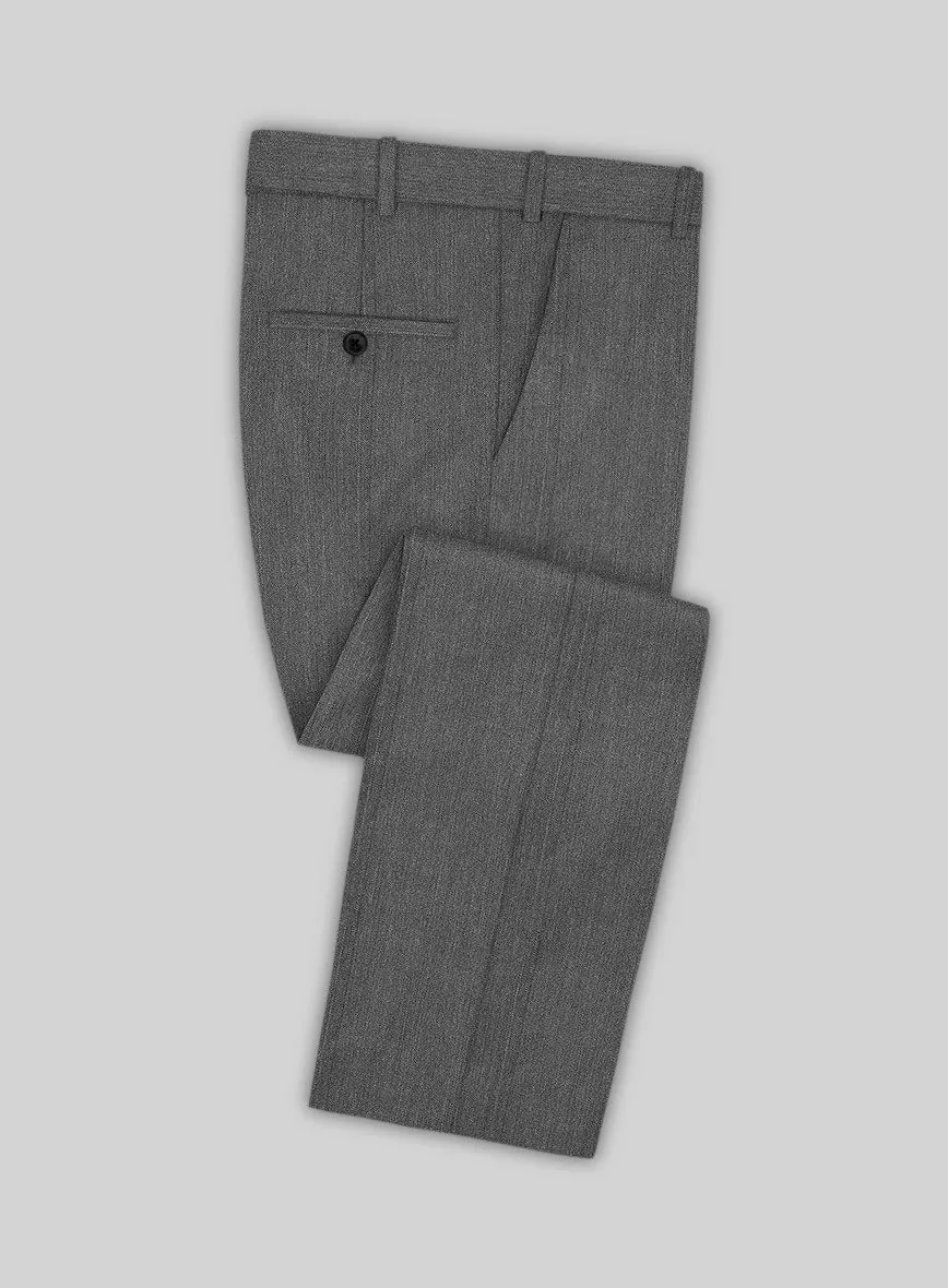 Napolean Gray Herringbone Wool Pants