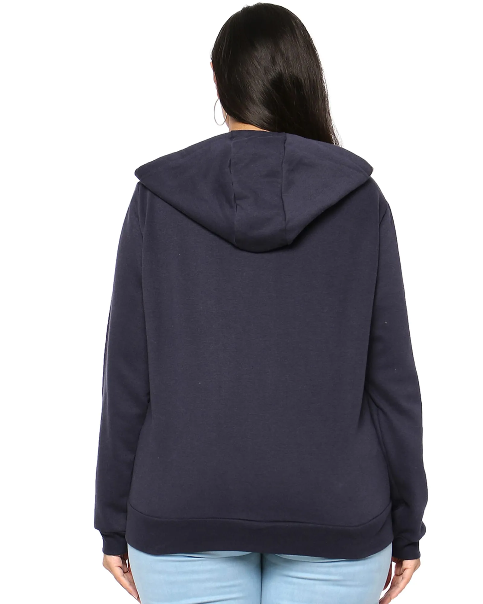 Navy "Possible" Front Zipper Sweatshirt | Navy