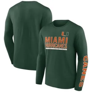 New - NCAA Miami Hurricanes Men's Chase Long Sleeve T-Shirt - L