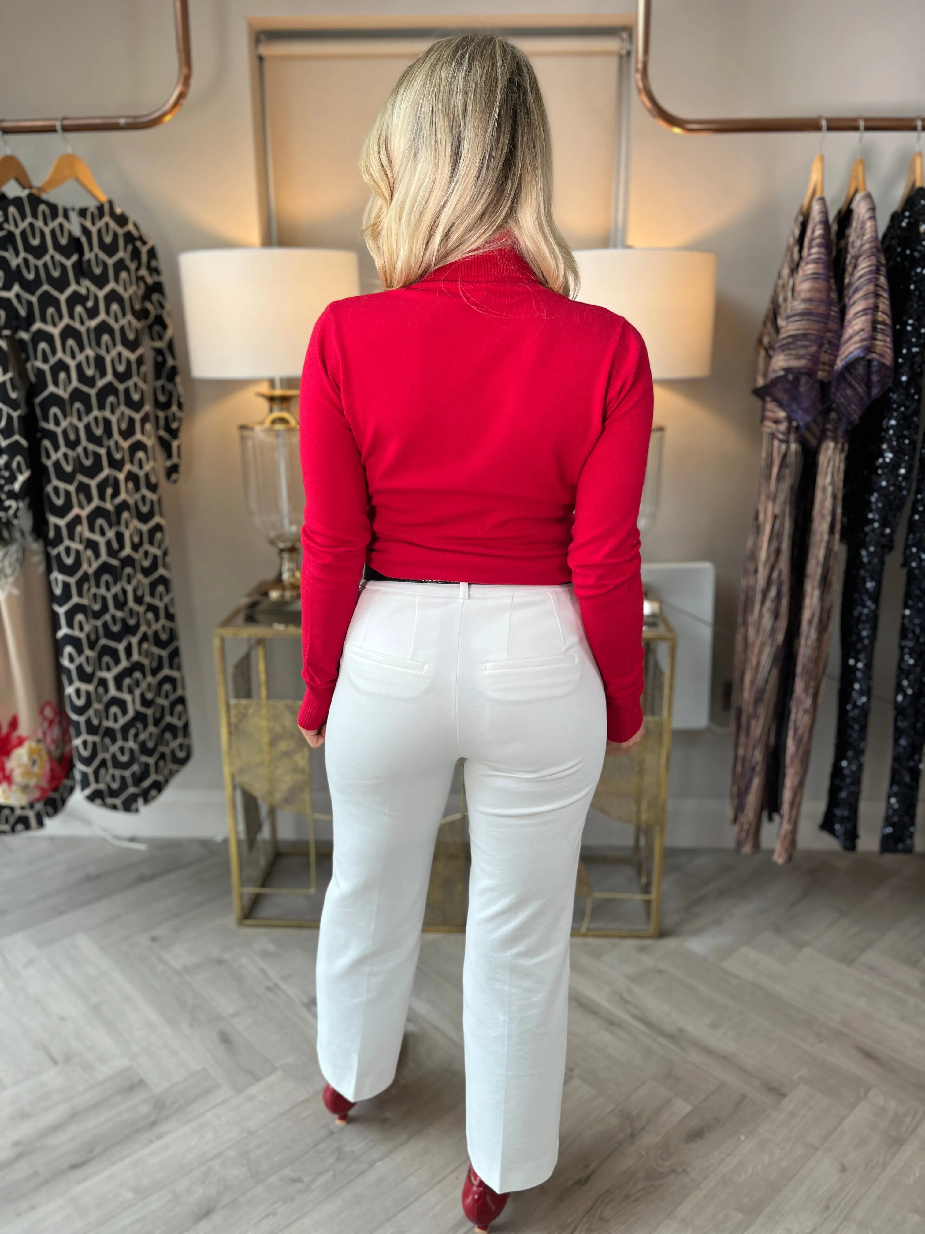 Niamh White Cropped Pants